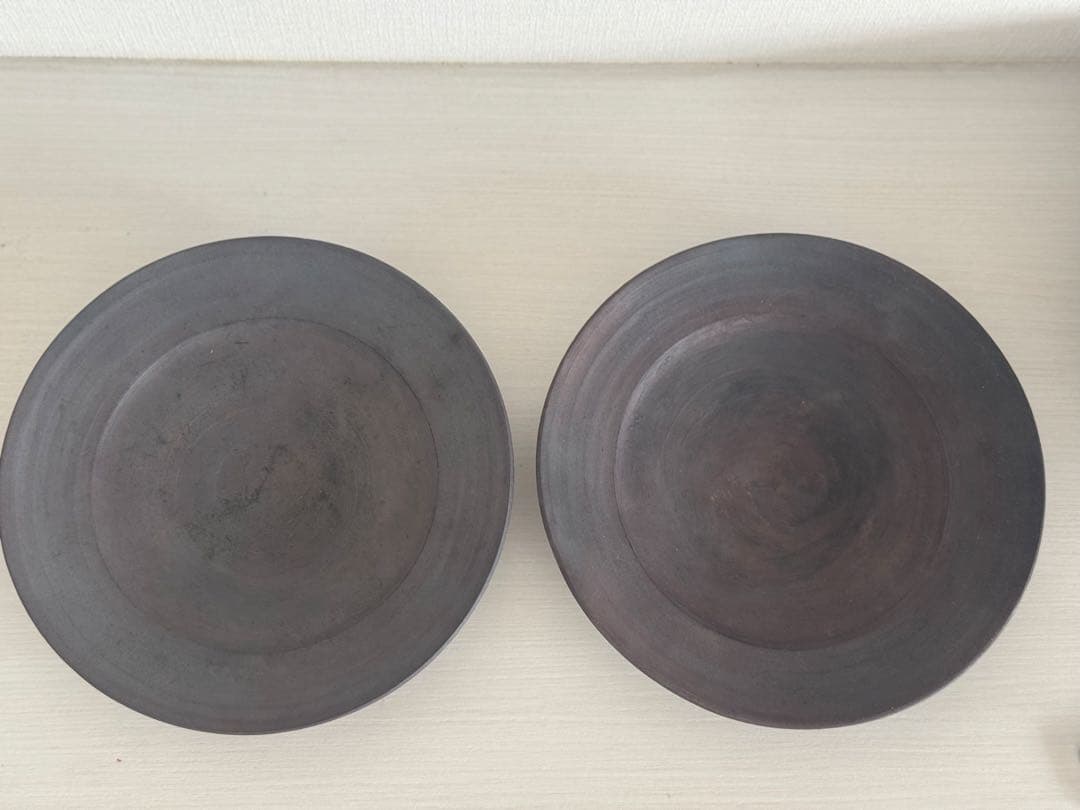 希少レア二階堂明弘　皿　リム焼　大皿　プレート　2点