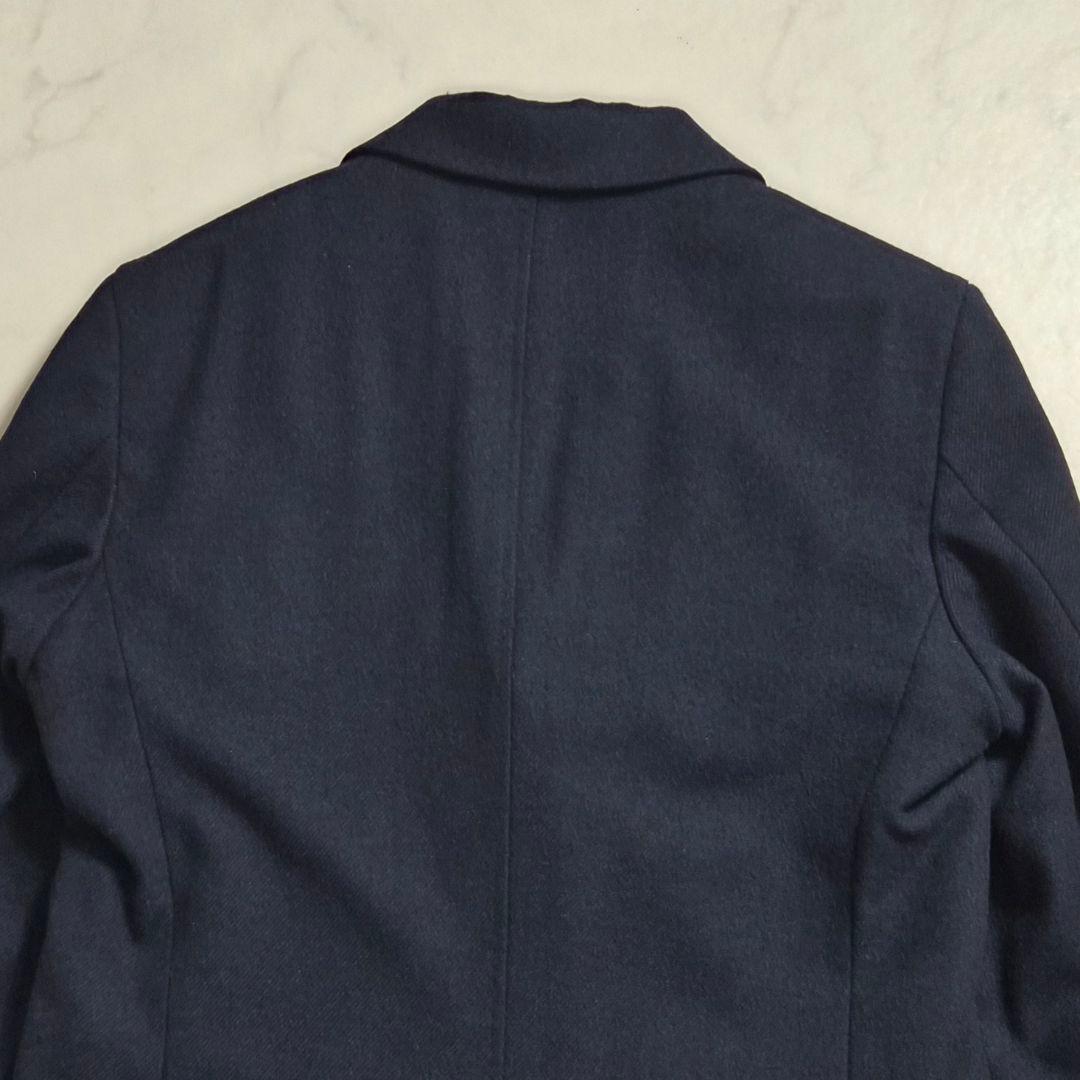 【美品 LL】スーツセレクト 尾州ウール チェスターコート ネイビー