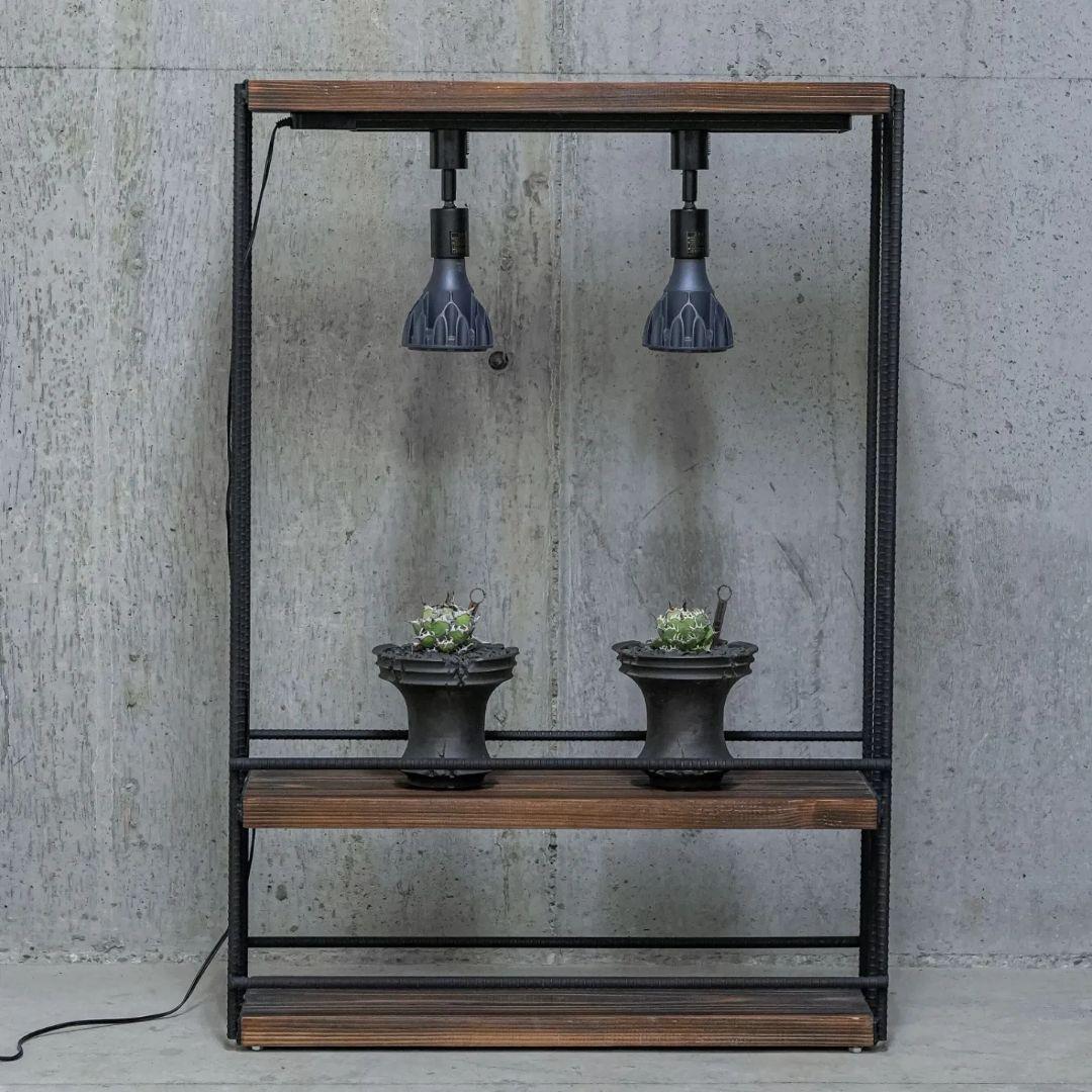 植物育成棚　ダクトレール付き アイアンシェルフ　男前インテリア 0209