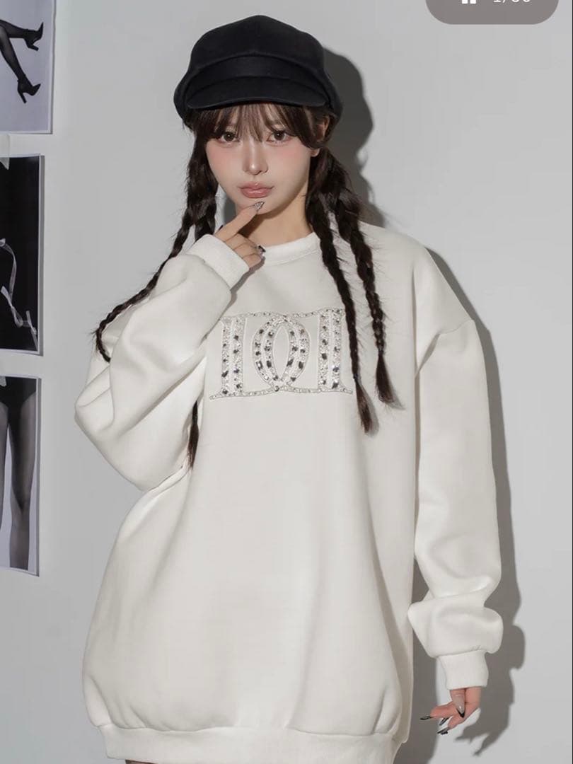 Darich ダーリッチ DDロゴビジュースウェットプルオーバー WHT