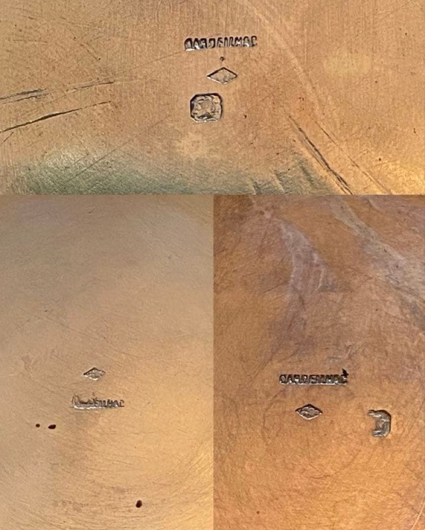 【カルディヤック】純銀＋ヴェルメイユ ／取り皿 銘々皿 ３枚／アール・ヌーヴォー