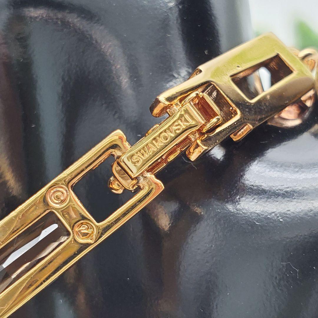 極美品✨SWAROVSKI ブレスレット マルチカラー ゴールド スクエア
