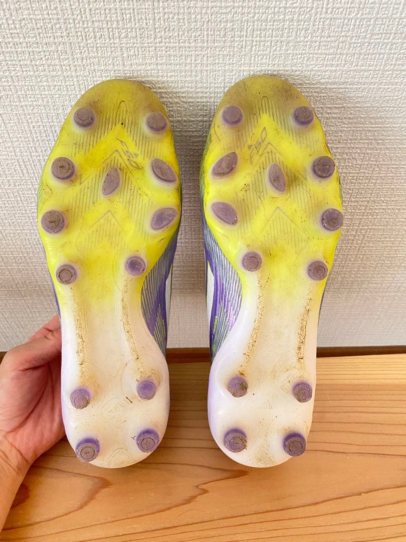 【中古】adidas PESO スパイク パープル/イエロー