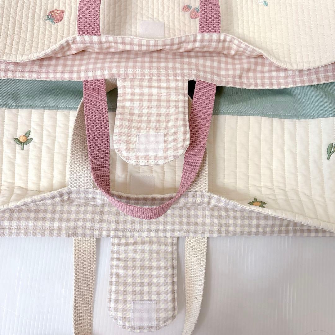 鍵盤ハーモニカケース✖️2 オリーブ刺繍　いちご刺繍