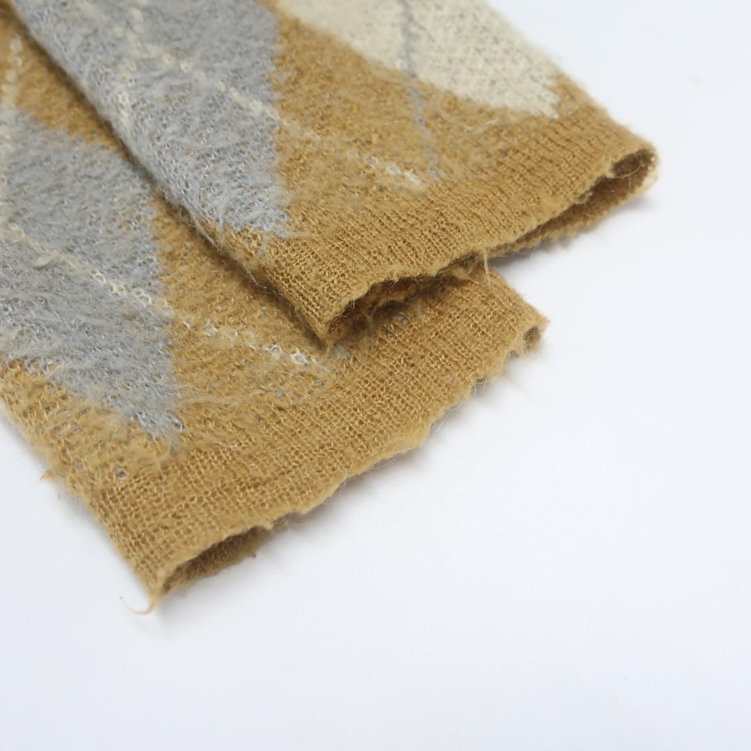 McGREGOR アーガイル モヘア ニット カーディガン 古着 L ブラウン