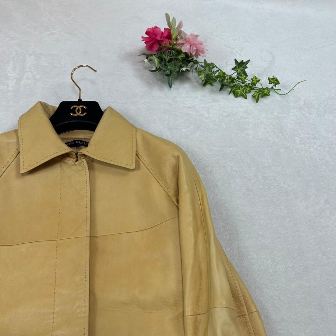 J246 新品未使用 M アンクライン レザージャケット イエロー レディース