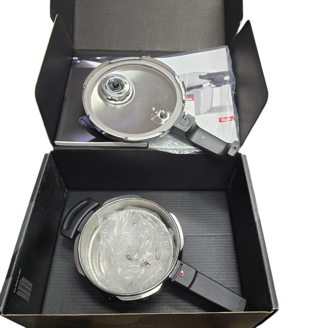 フィスラー圧力鍋・プレミアムプラス2.5Lガラスフタ付き未使用品
