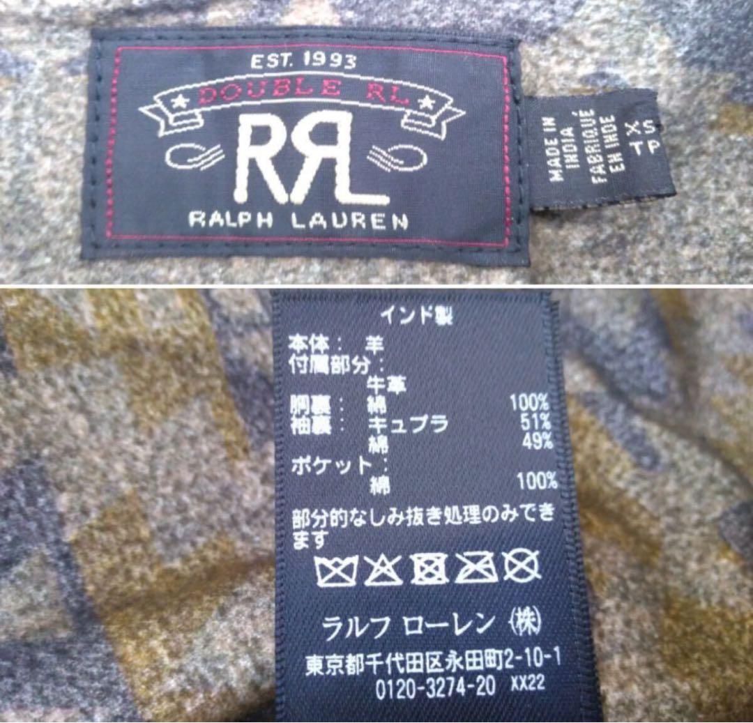 着用少 名作 RRL グリズリージャケット ライダース レザージャケット熊ジャン