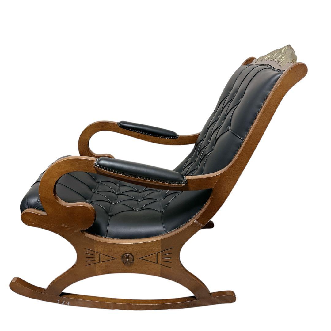 【希少】 ファシオシルバーノ ロッキングチェア 木製 レザー 椅子