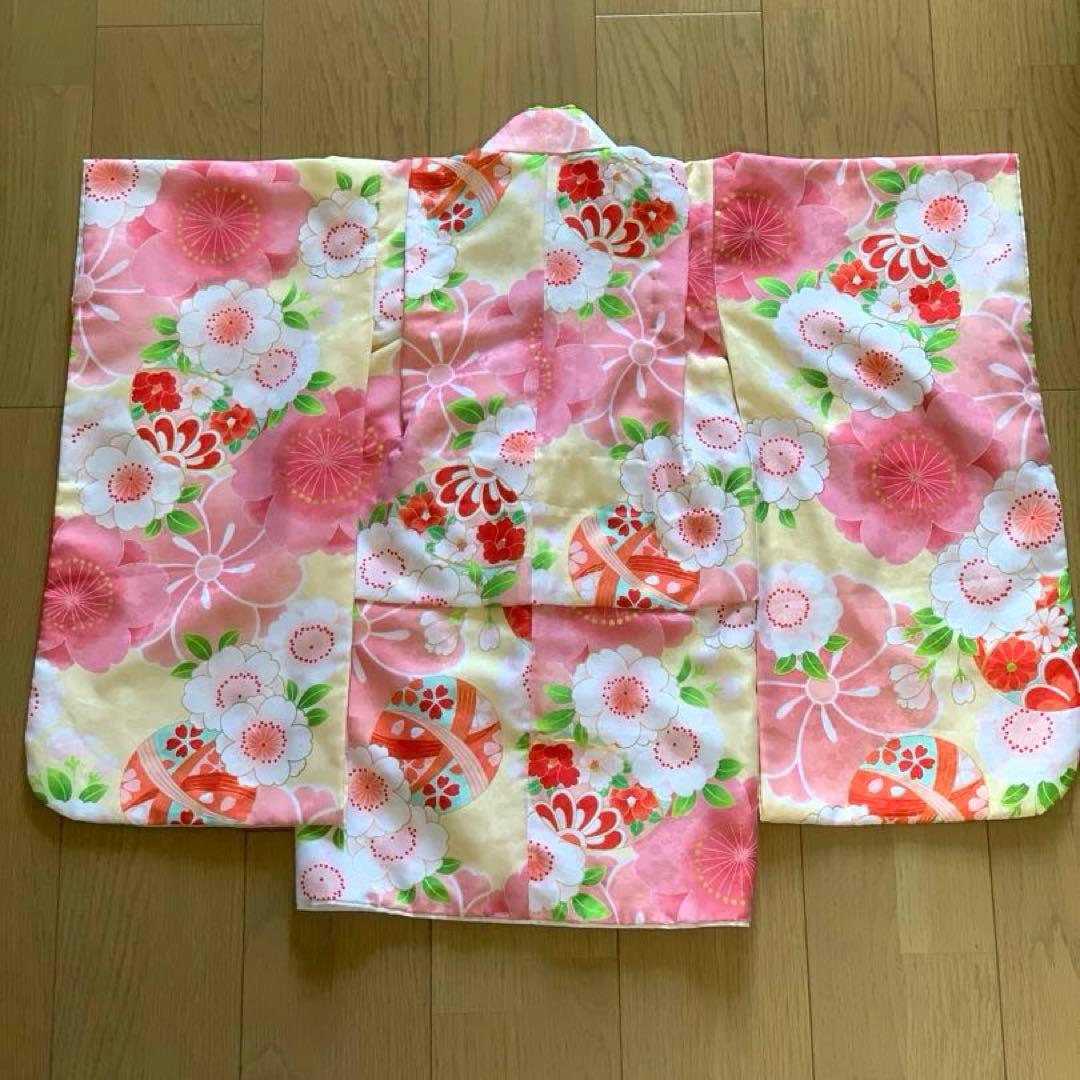七五三 花柄 ピンク 花ひめ 被布 着物 被布セット