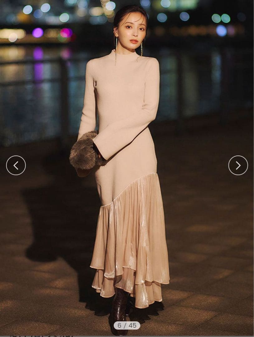 anuans ホリデー　ドッキングニットワンピース