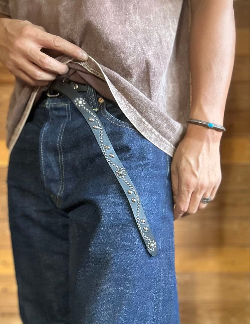 スタッズナローベルト18mm幅ダブルリーフhtcナロー好き