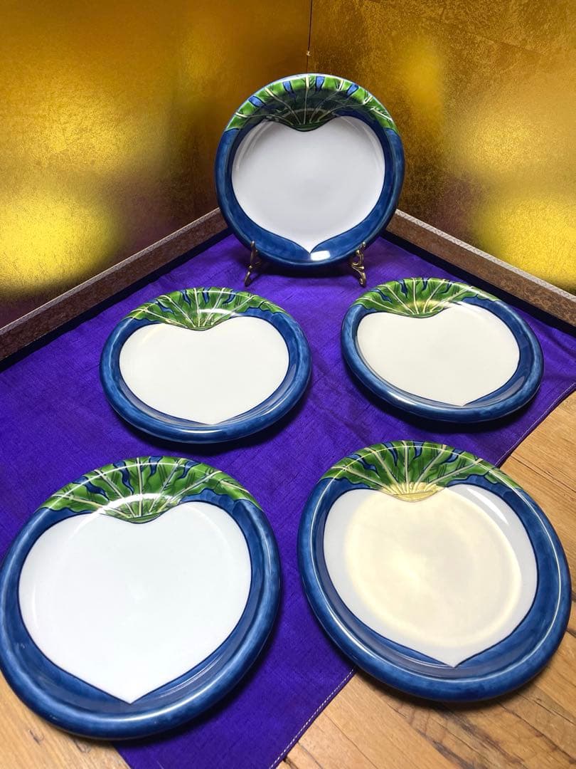 有田焼　源右衛門　かぶ 染錦蕪絵　銘々皿　5枚セット