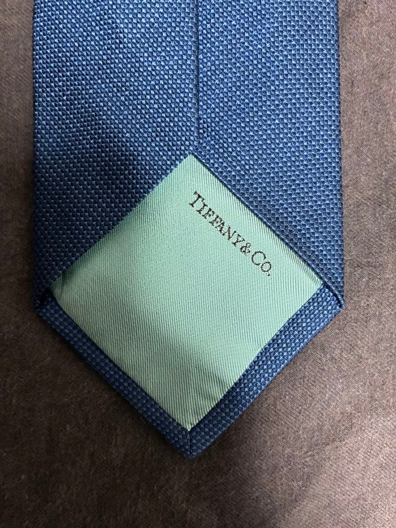 クマやちさん専用　Tiffany & Co. ネクタイ ブルー　ソリッドタイ