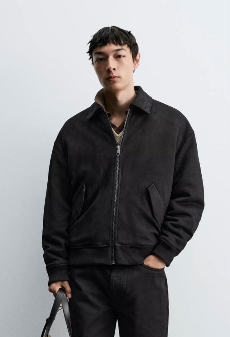 (試着のみ) ZARA フェイクスエード キルティングジャケット