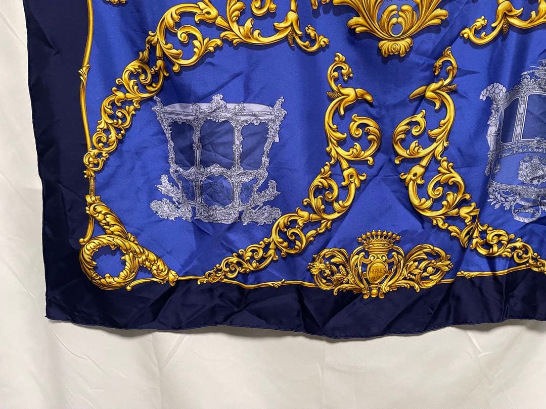 ★France製★HERMES★Carrosses d'Or★カレ90★スカーフ