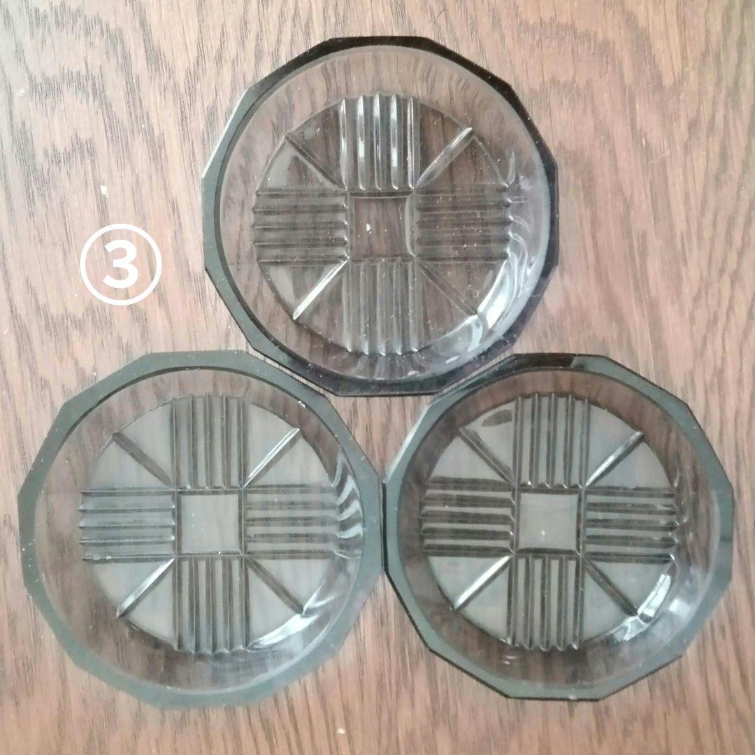 ガラスコースター各種　11枚　昭和レトロ　富士山　幾何学文様