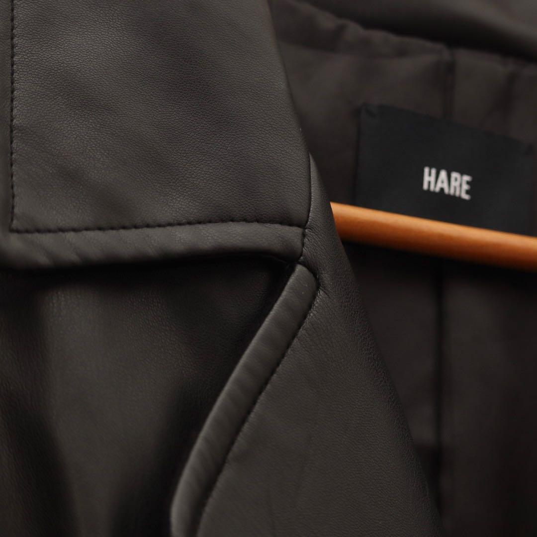 【HARE】フェイクレザーキリカエトレンチコート 〈メンズM〉