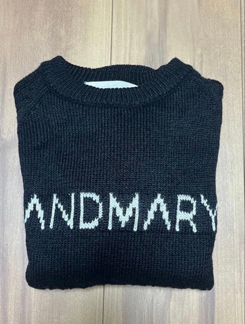 ANDMARY Mary logo knit tops black 黒