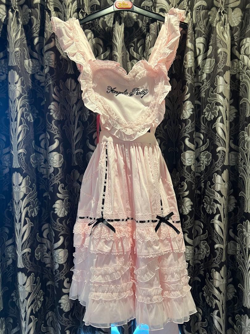 ハート胸当て付スカート　アンジェリックプリティ　ピンク×黒