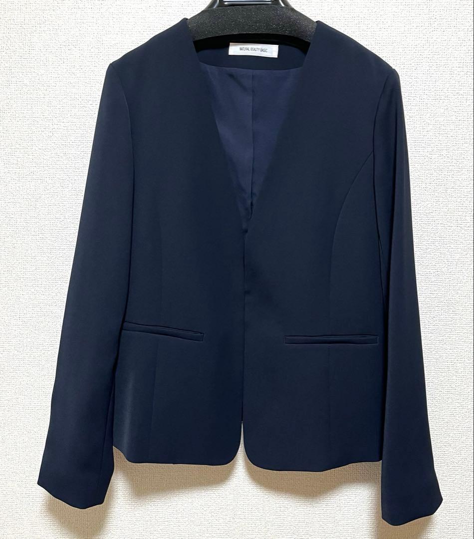 ストレッチツイルセットアップ　ノーカラージャケットパンツ