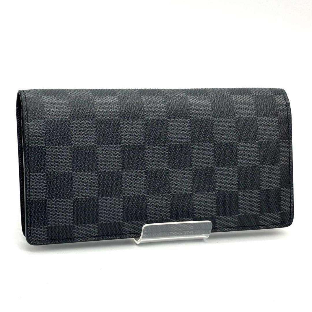 ルイヴィトン ダミエグラフィット ポルトフォイユ ブラザ 二つ折り 長財布 黒