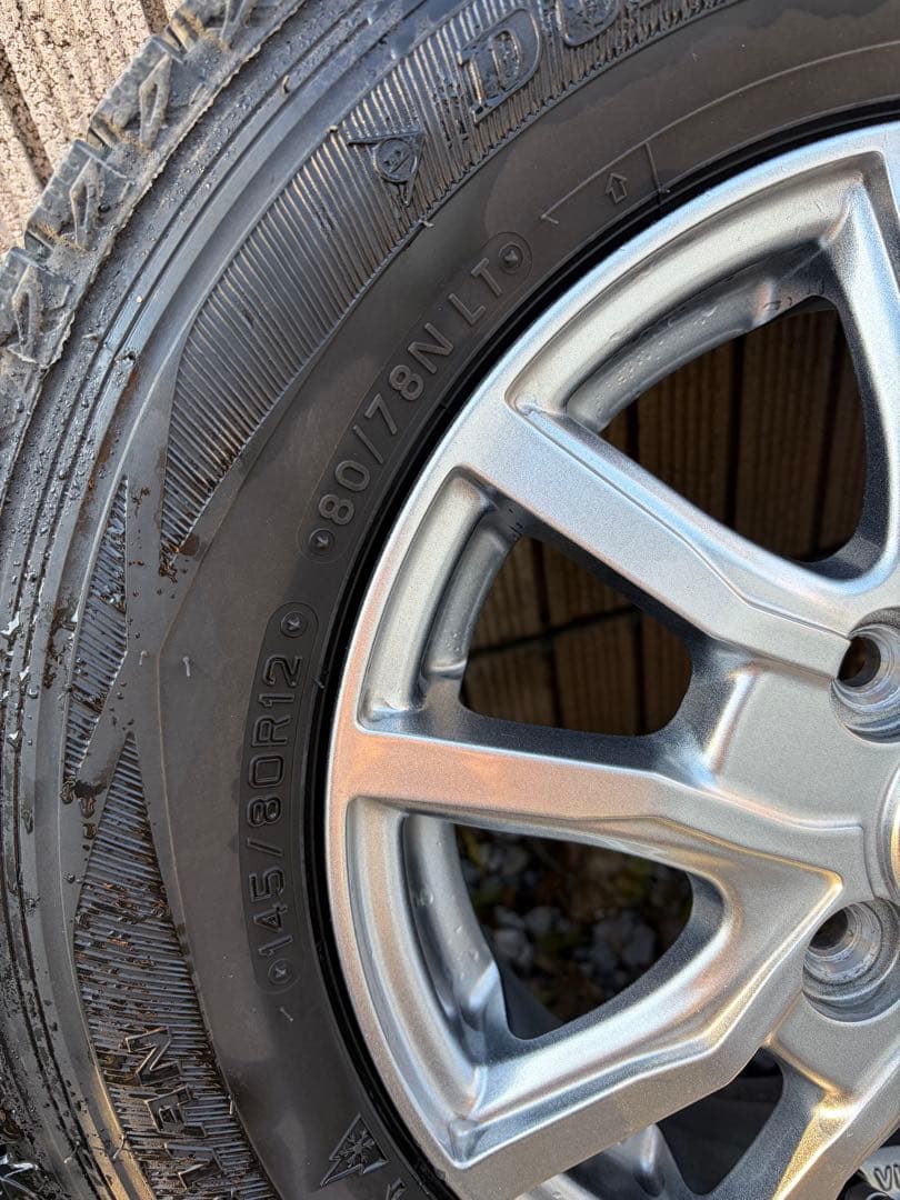 145/80R12 80/78N LT タイヤ＋アルミホイール 4本セット／