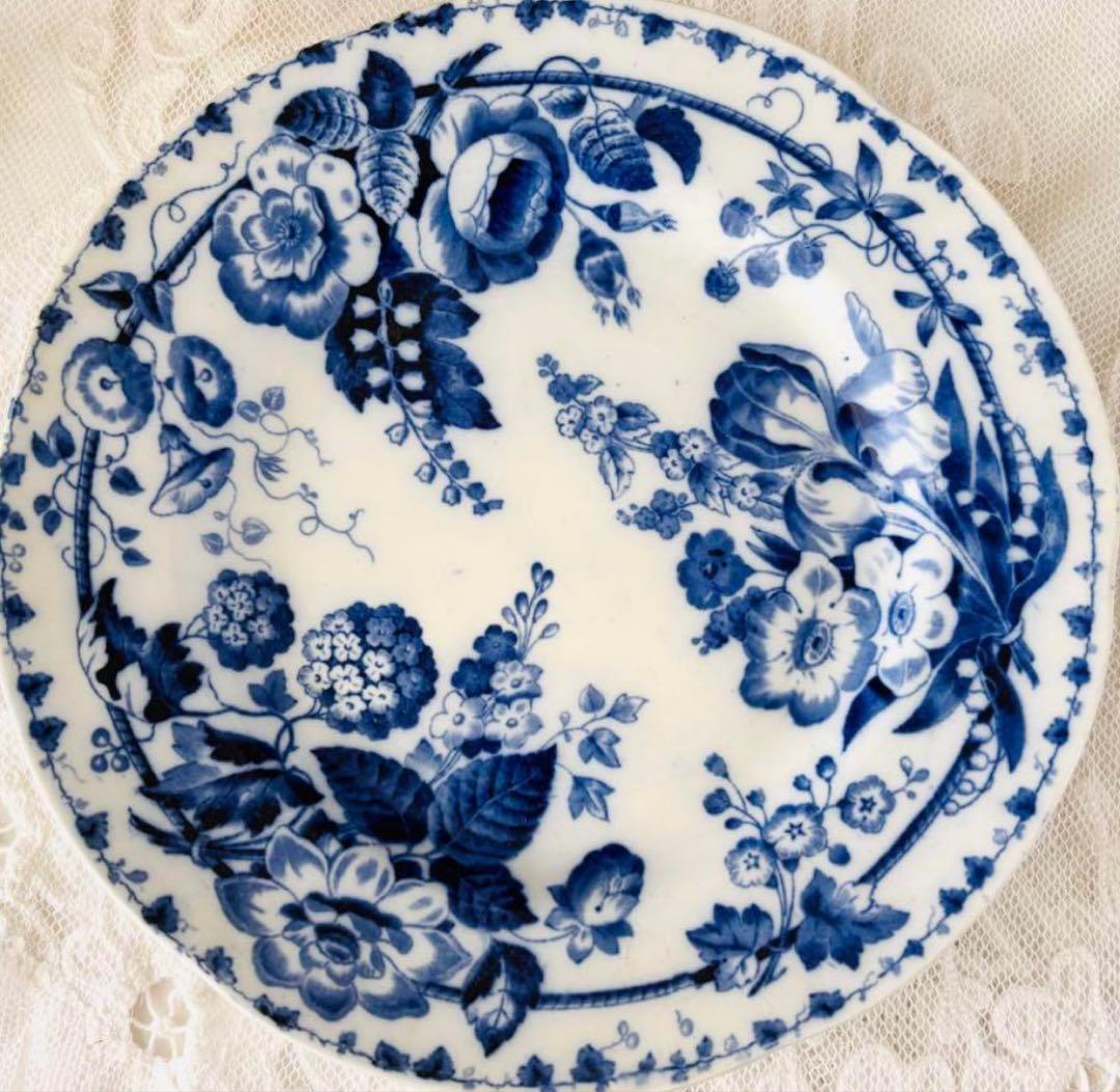 【希少】 クレイユモントロー 鈴蘭 プレート フランスアンティーク 平皿