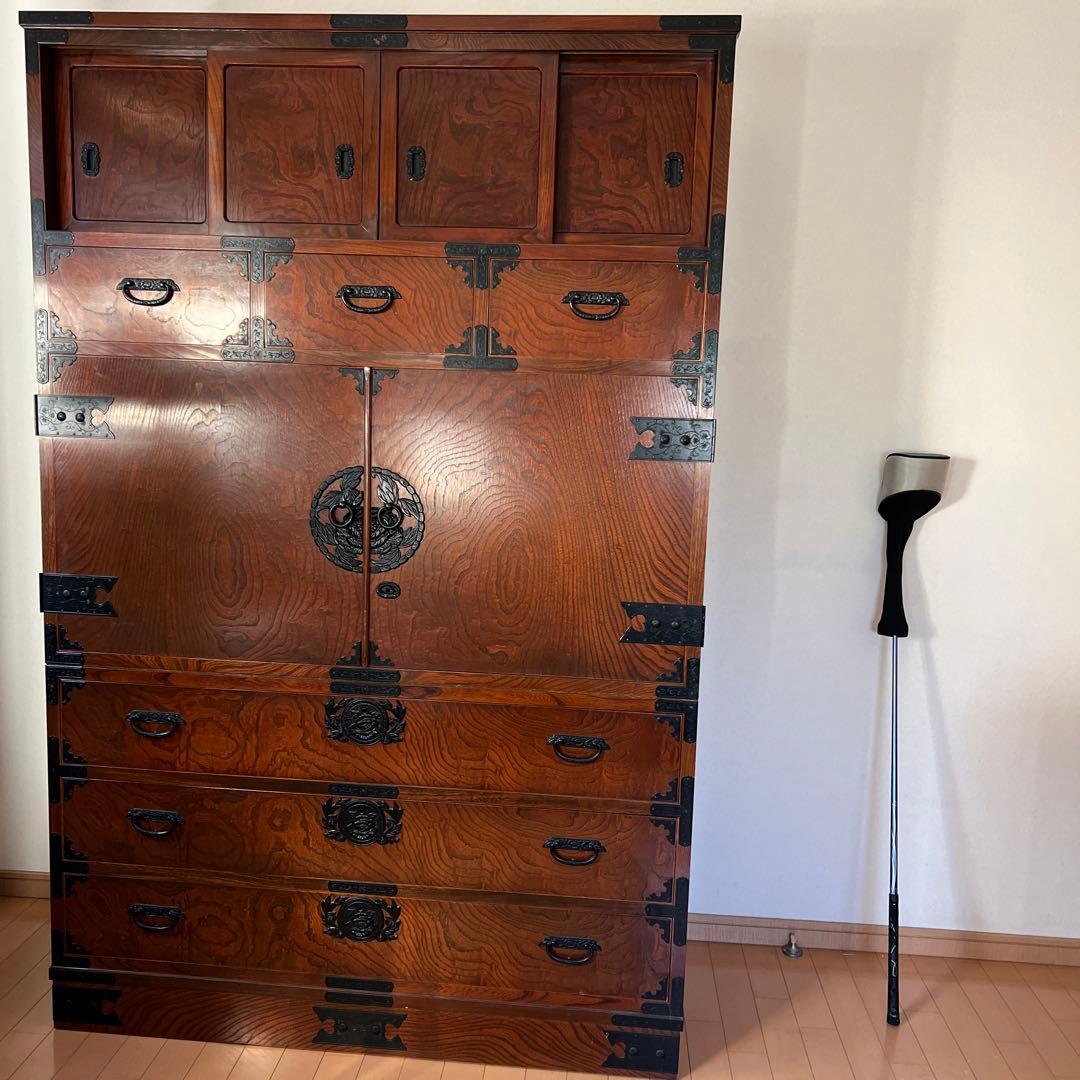 四尺三ツ抽着物桐箪笥 鍵付 衣装盆 相模原市 和箪笥 民藝たんす 時代箪笥