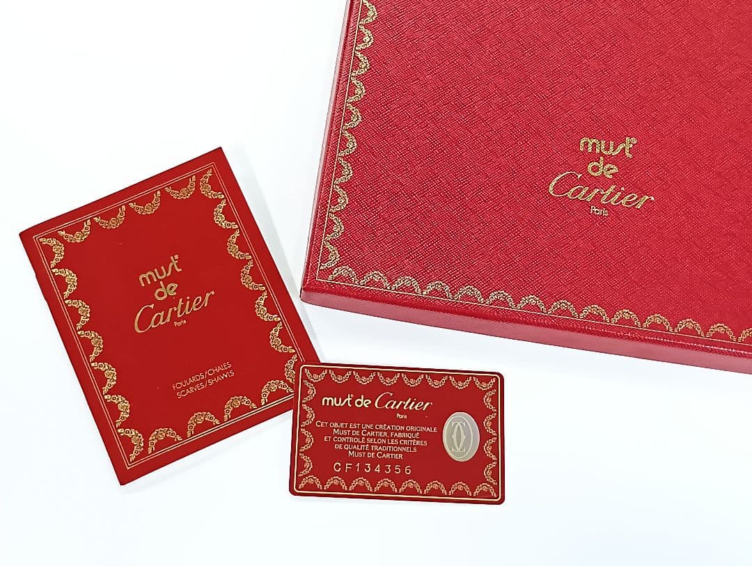 502 Cartier カルティエ 時計 シルク スカーフ　箱付き