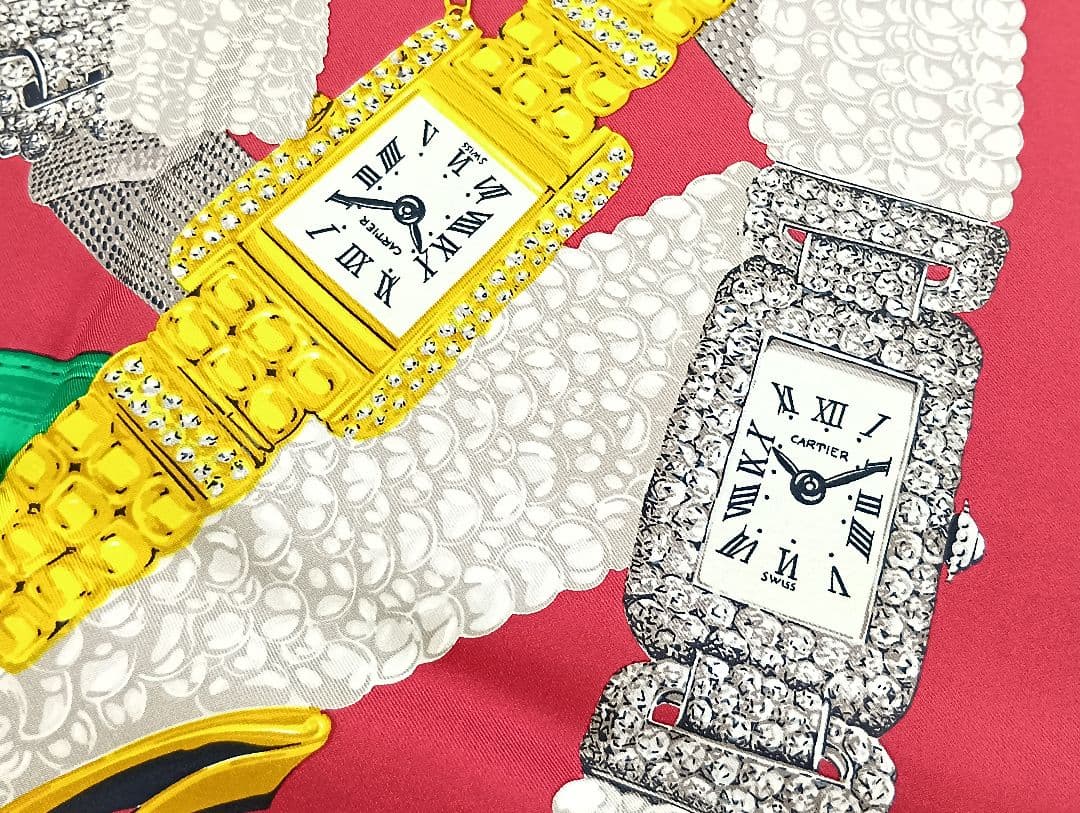 502 Cartier カルティエ 時計 シルク スカーフ　箱付き