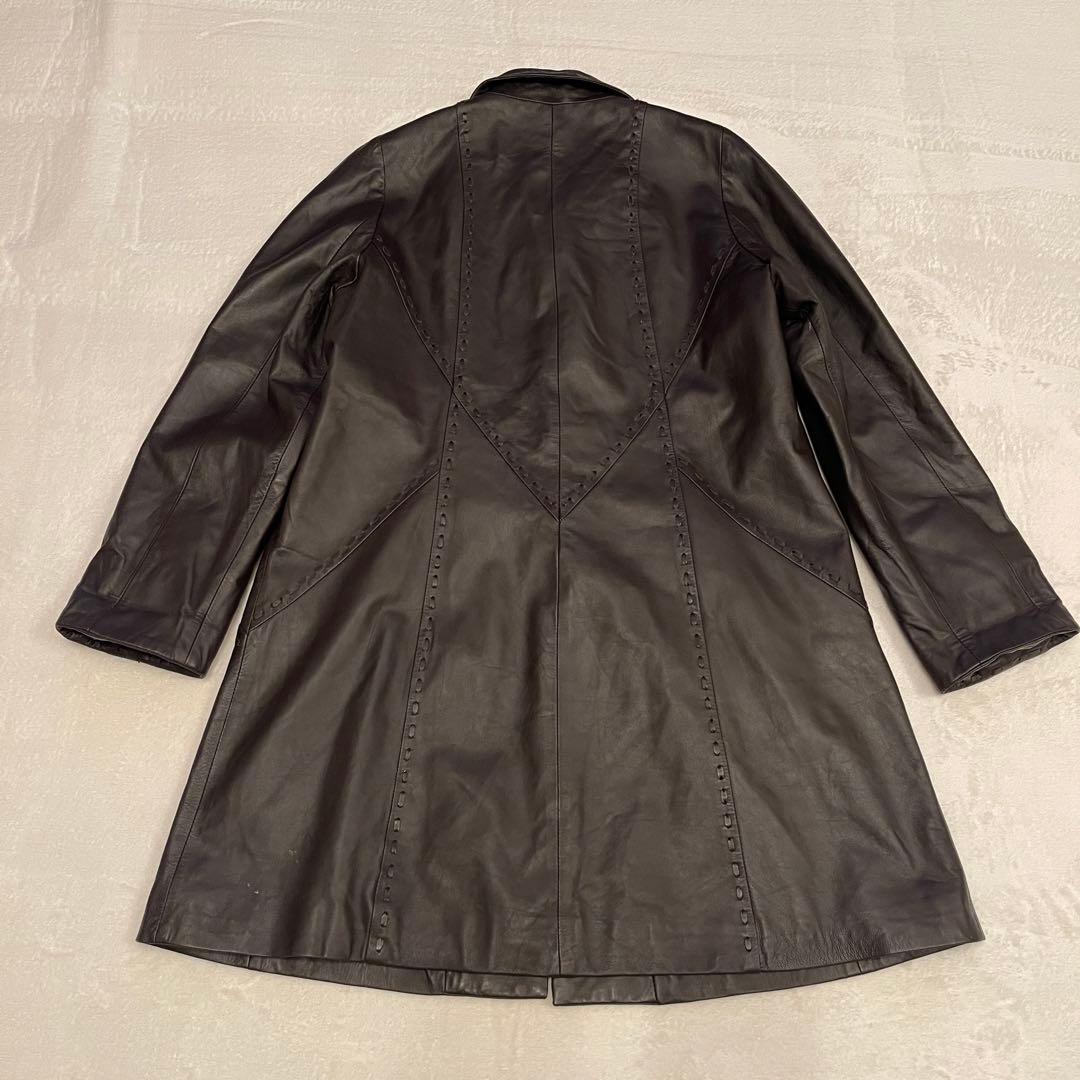 BALMANバルマン 羊革 ラムレザー レザージャケット 11号 美品 ブラウン