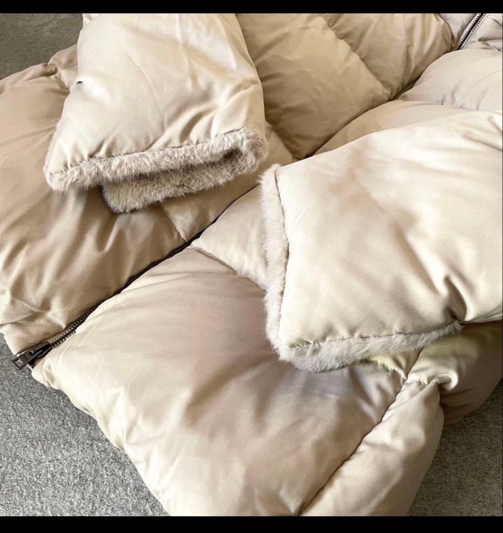 Herno ベージュ ファー ダウンジャケット 40