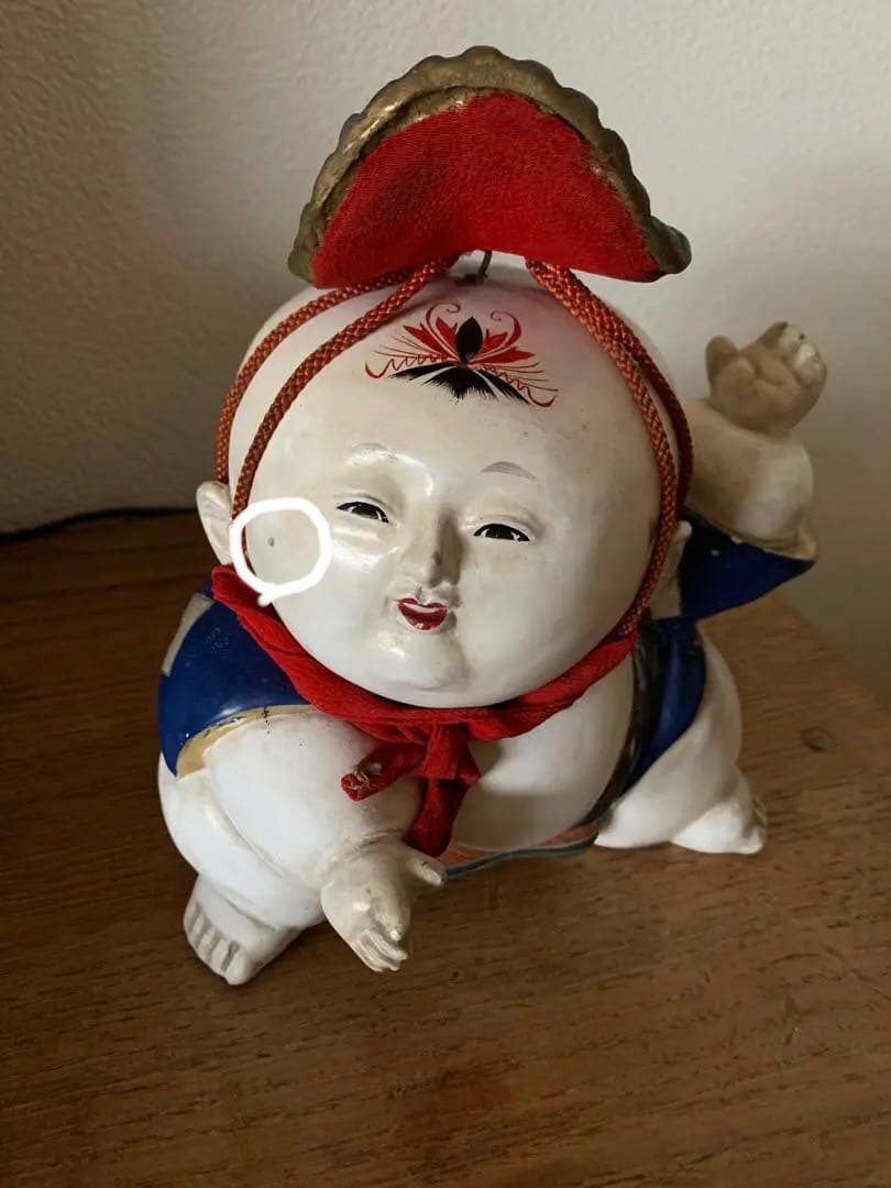 骨董　大きめ御所人形　共箱付　縁起物　節句　時代物　アンティーク　古物　蔵出し