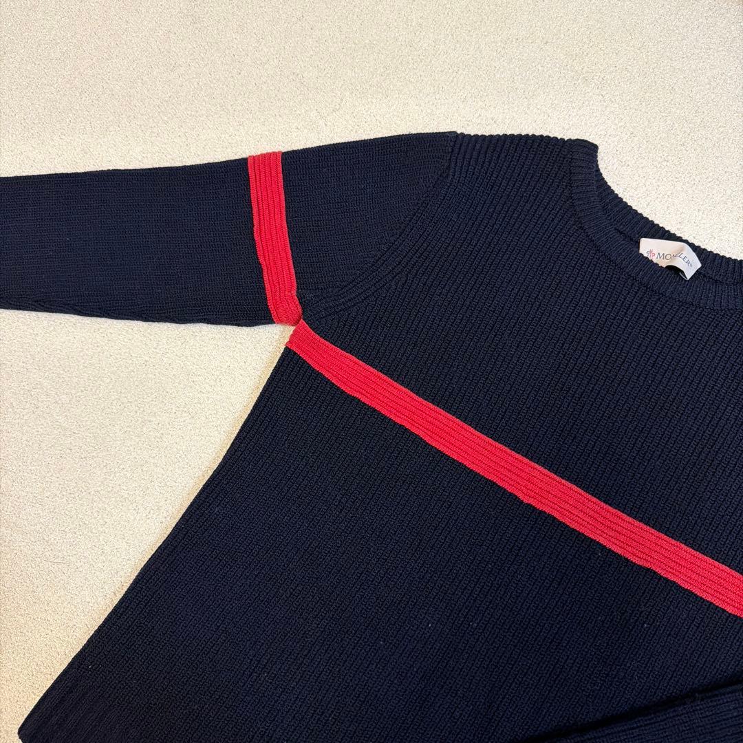 MONCLER ネイビー/レッド 長袖セーター
