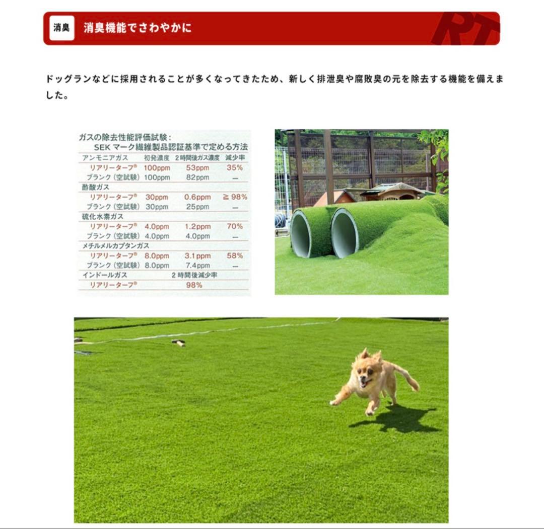 リアリーターフ ミドル+（プラス）25mm 人工芝 1m‪×3.63m 切込み有