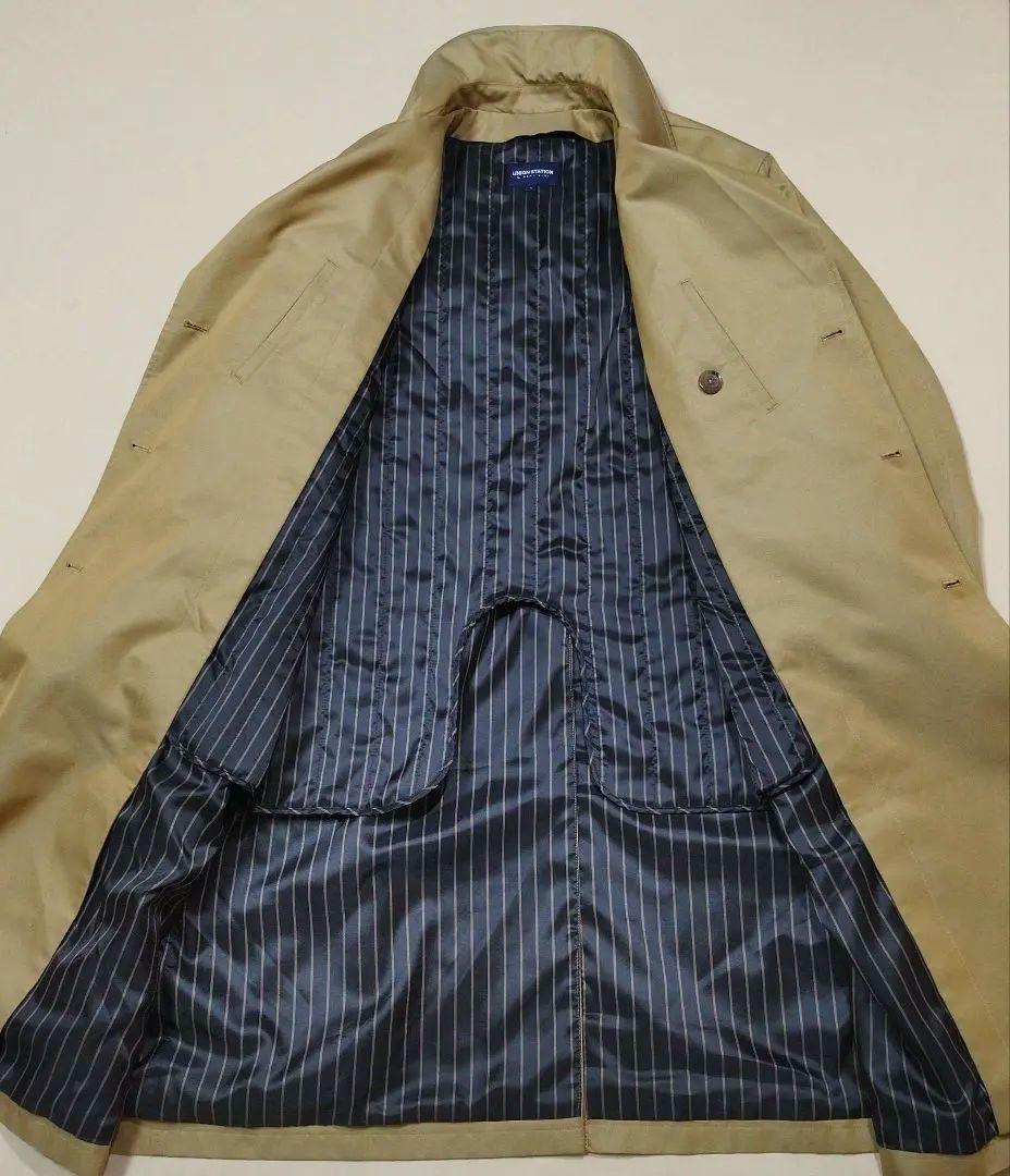 メンズビギ ユニオンステーション　コットンギャバトレンチコート　光沢ベージュ　L