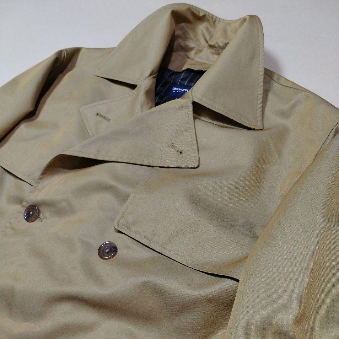 メンズビギ ユニオンステーション　コットンギャバトレンチコート　光沢ベージュ　L