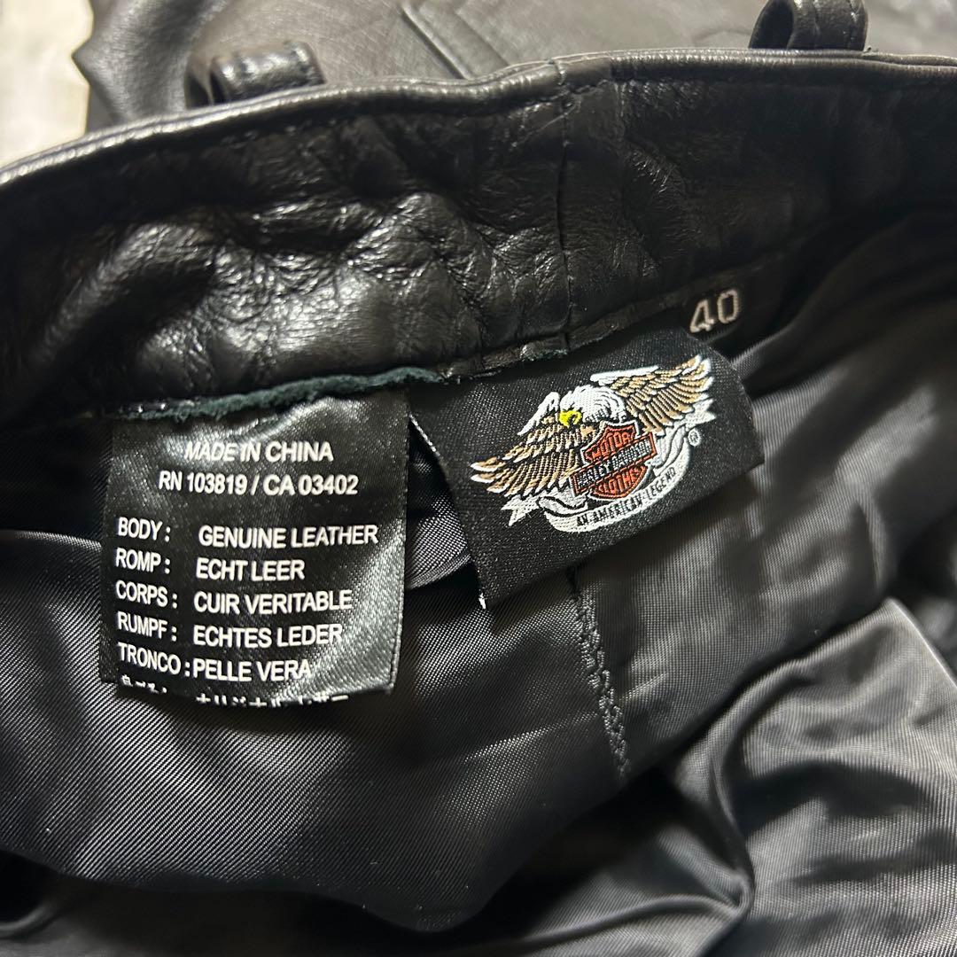 希少な大きいサイズ　HARLEY DAVIDSON レザーパンツ　バイカーパンツ