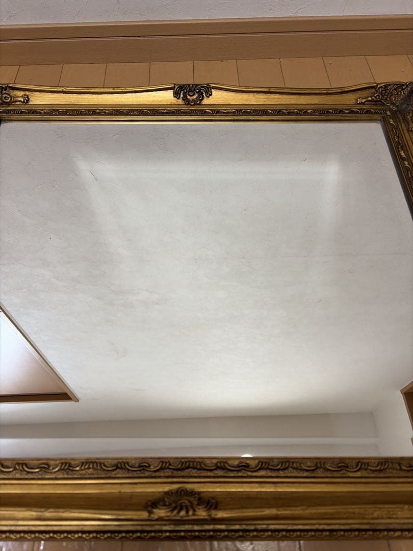 アンティーク調鏡　ヨーロッパ　金色フレーム　ミラー