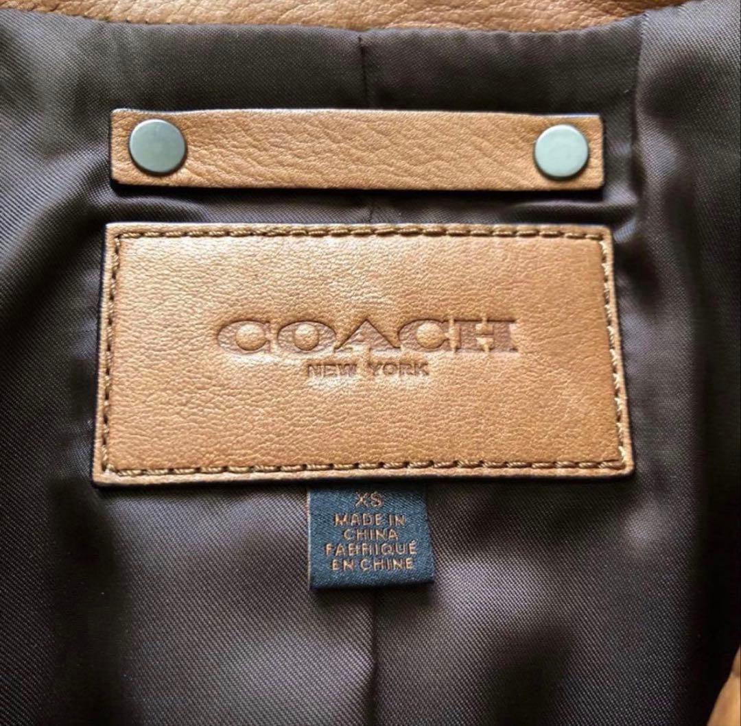 COACH レザージャケット キャメル 牛革 XS メンズ　レディース