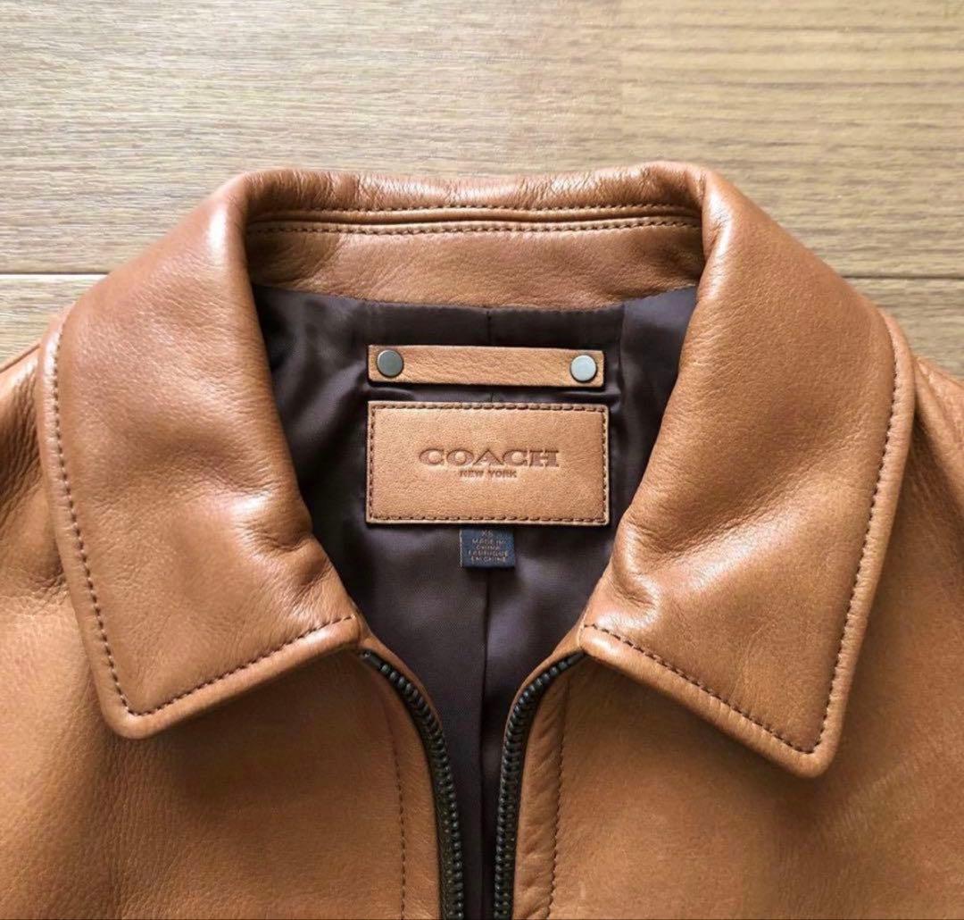 COACH レザージャケット キャメル 牛革 XS メンズ　レディース