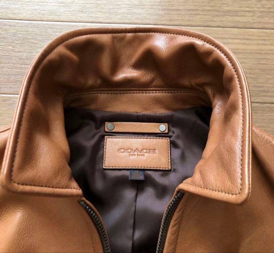COACH レザージャケット キャメル 牛革 XS メンズ　レディース