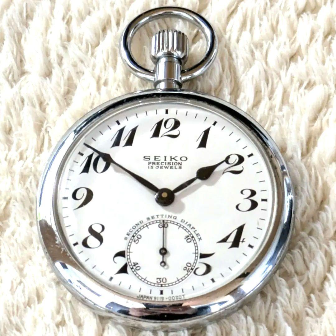 鉄道時計 鉄道懐中時計 SEIKO機械式懐中時計(可動品)