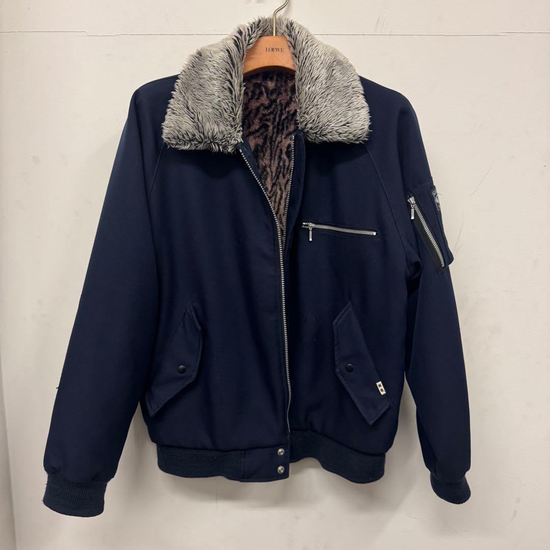 寅壱　限定　ドカジャン　パイロットジャンパー 7575 アニマル柄　紺　Lサイズ