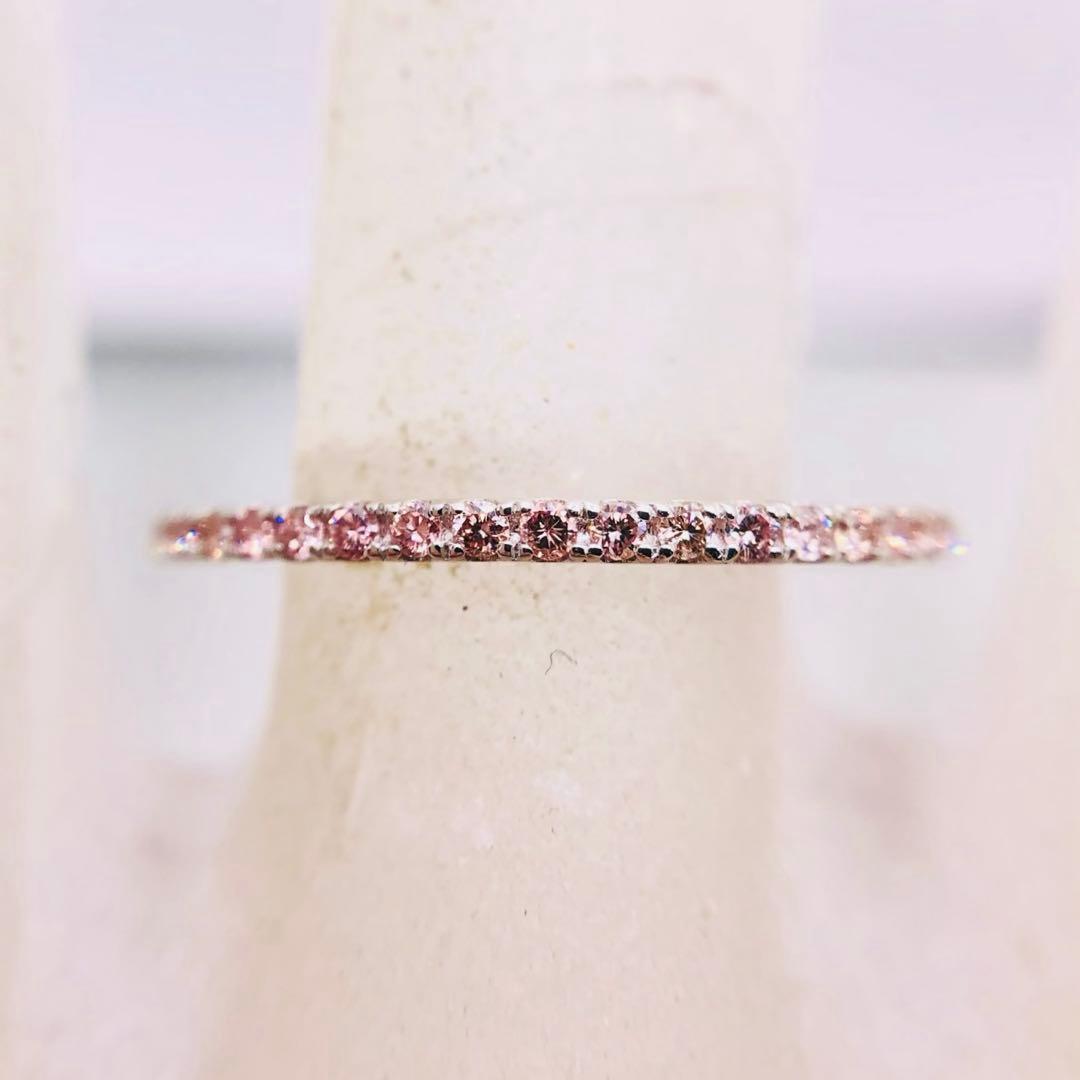 お値下げ！【純粋ナチュラルピンクダイヤ★最上級に上品な大人気ハーフエタ！】リング