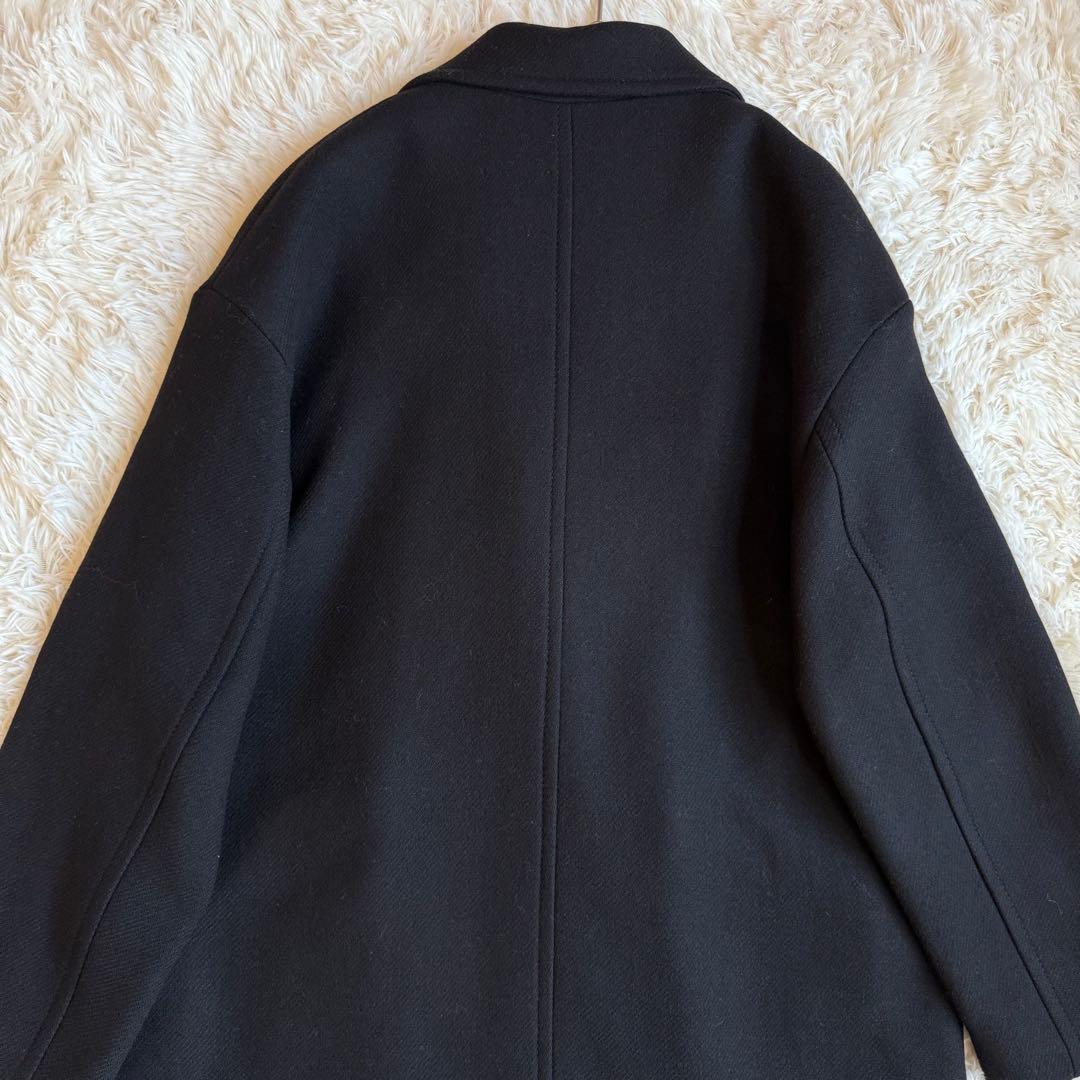 ZARA ザラ マンテコ ダブル チェスターコート ロング黒 M 通勤 高見え