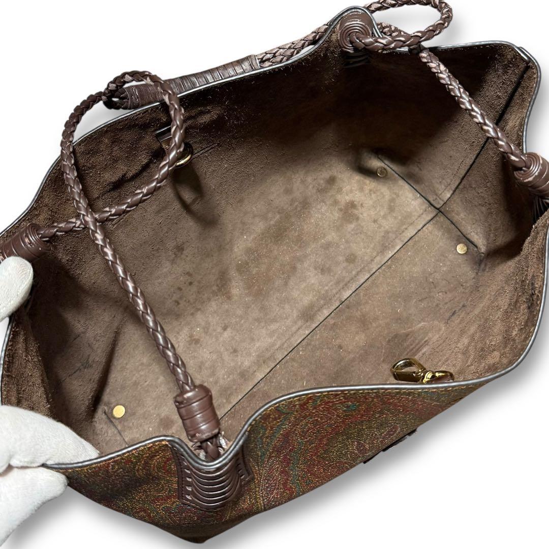 エトロ ペガソ トートバッグ ペイズリー PVC レザー 肩掛け 2way