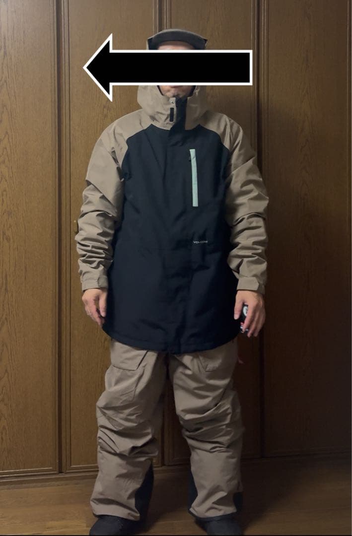 新品 GORE-TEX上下セット VOLCOM JACKET&BIB BROWN