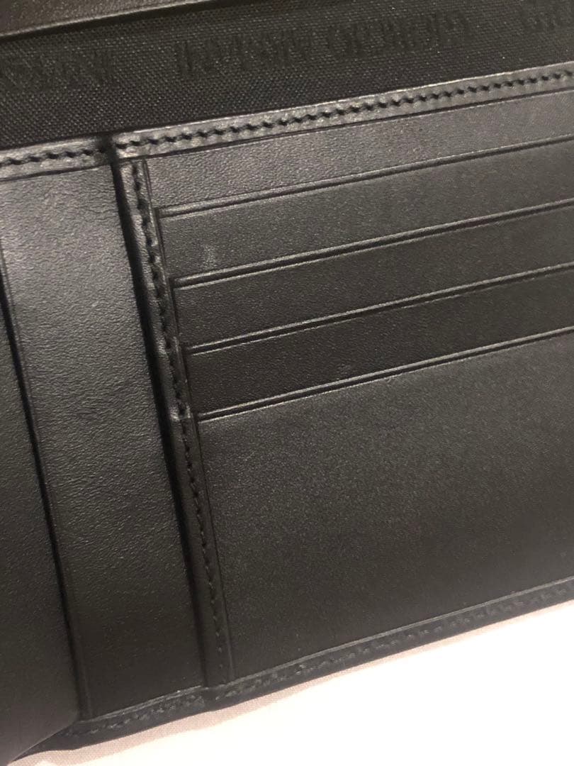 美品　Giorgio Armani 二つ折り財布 黒 箱付き